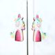 Handcrafted Acacia Wood Unicorn Fabric Handle Pair